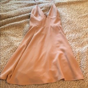 cute open back pink dress